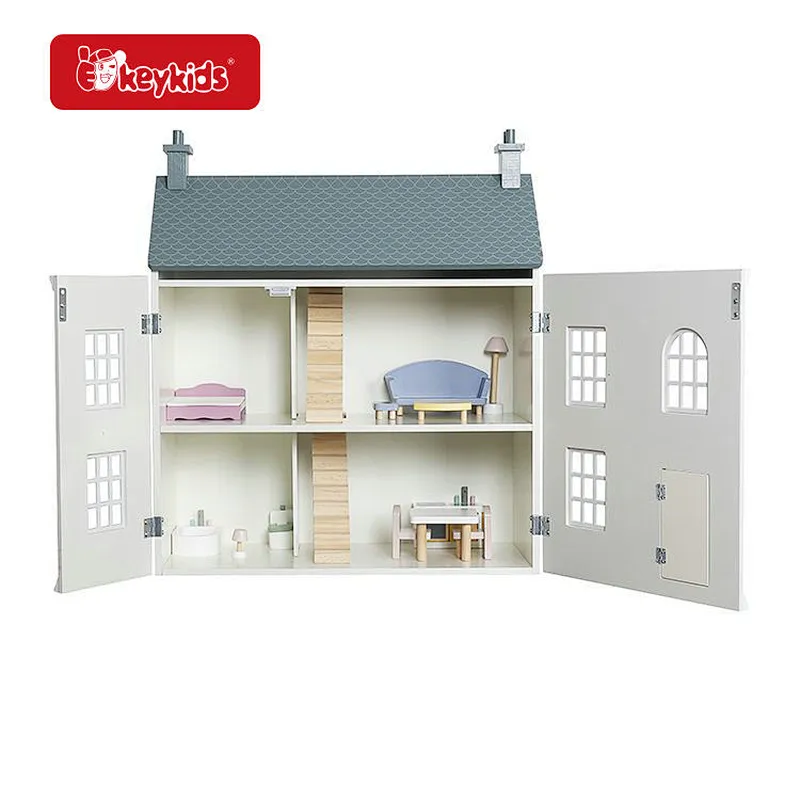 High Quality Pretend Role Play Miniature Wooden Village Dollhouse For Kids W06A535